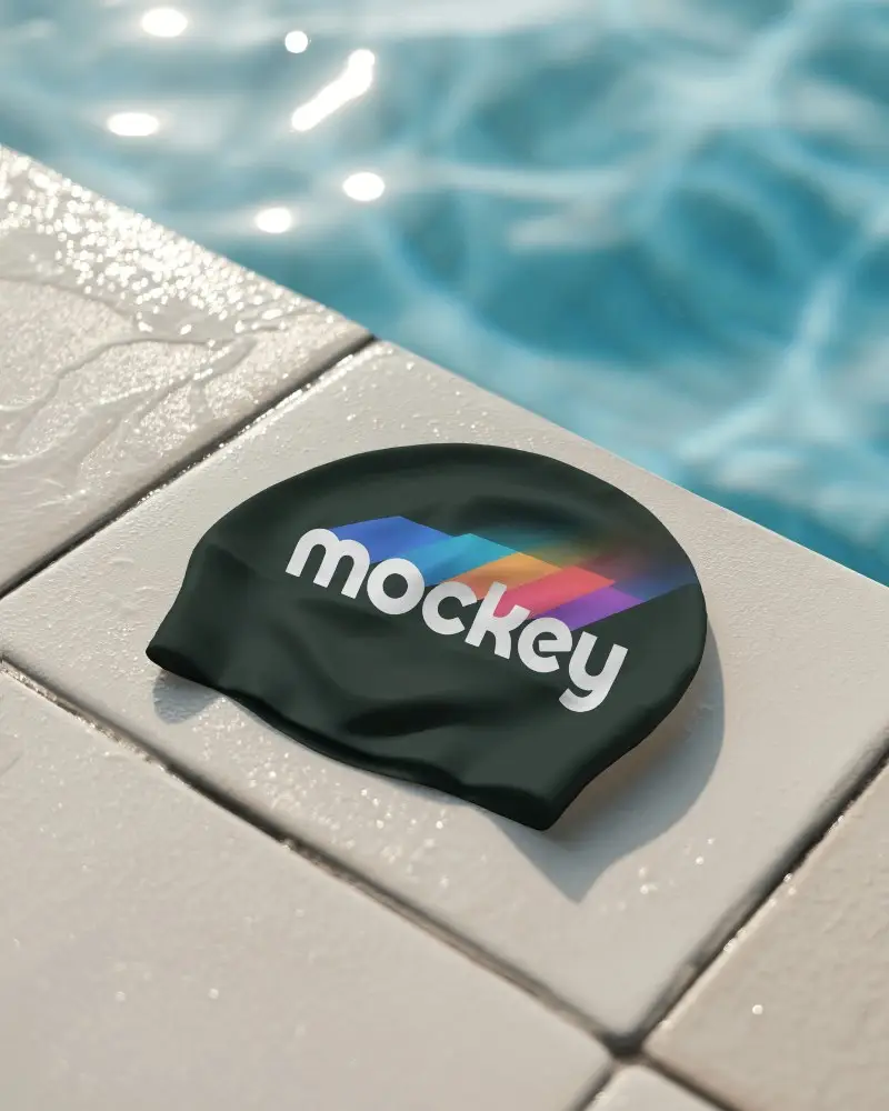 Durable Waterproof Swimming Cap Mockup For Comfortable Poolside And Open Water Activities
