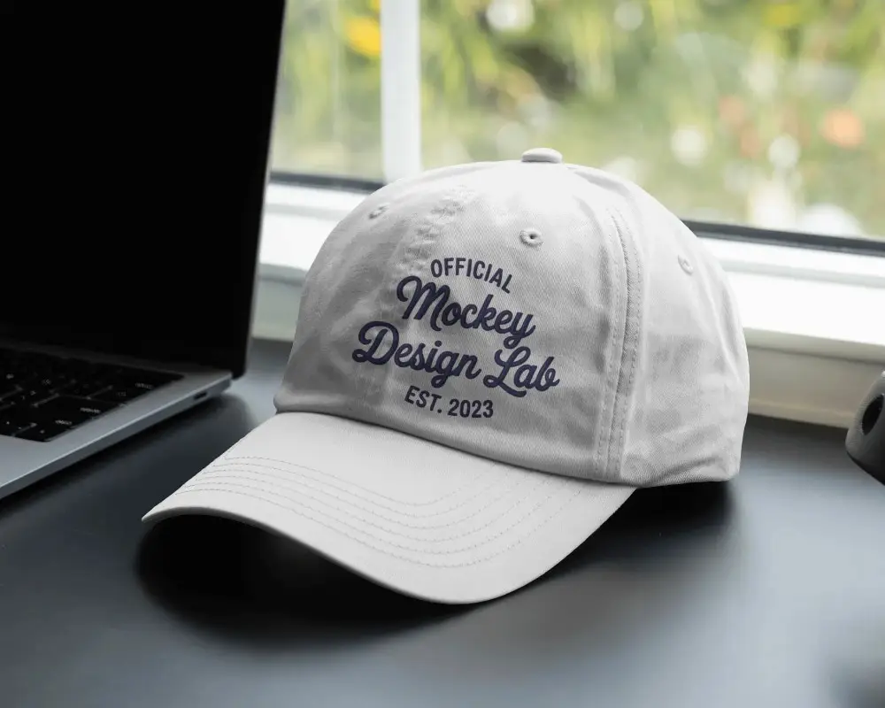 Classic Six Panel Cap Mockup Curved Brim For Casual Outdoor Style And Unisex Wear