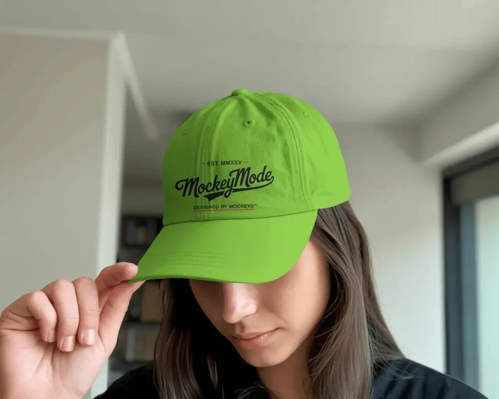 Stylish Adjustable Baseball Cap Mockup Casual Outdoor Sportswear And Everyday Use