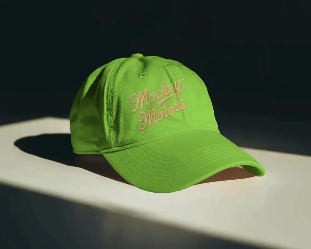 High Quality Fabric Classic Baseball Cap Mockup Minimalist Stitch Detailed Headwear