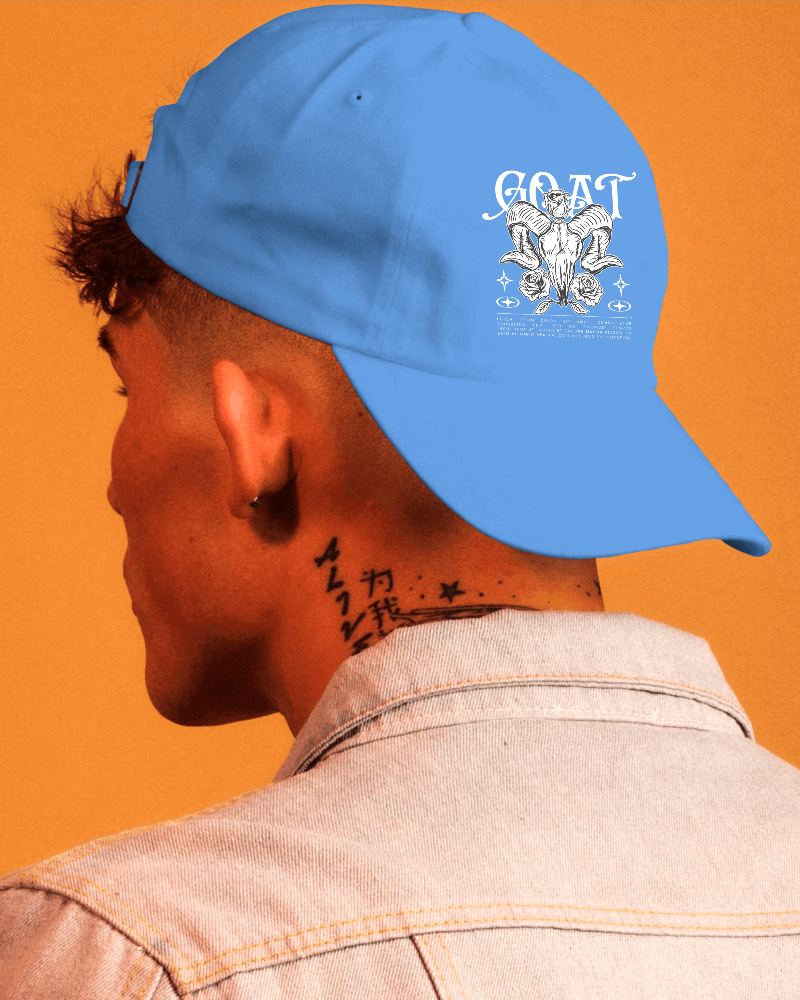 Trucker Hat Mockup With Orange Background And Edgy Style