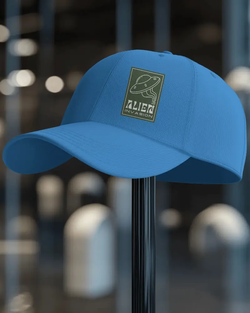 Retail Showroom White Cap Mockup With Realistic Textures And Blurred Ambient Light Background For Stunning Presentations