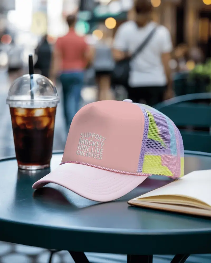 Trucker Hat Mockup With Mesh Back And Curved Brim Ideal For Custom Logos And Promotions