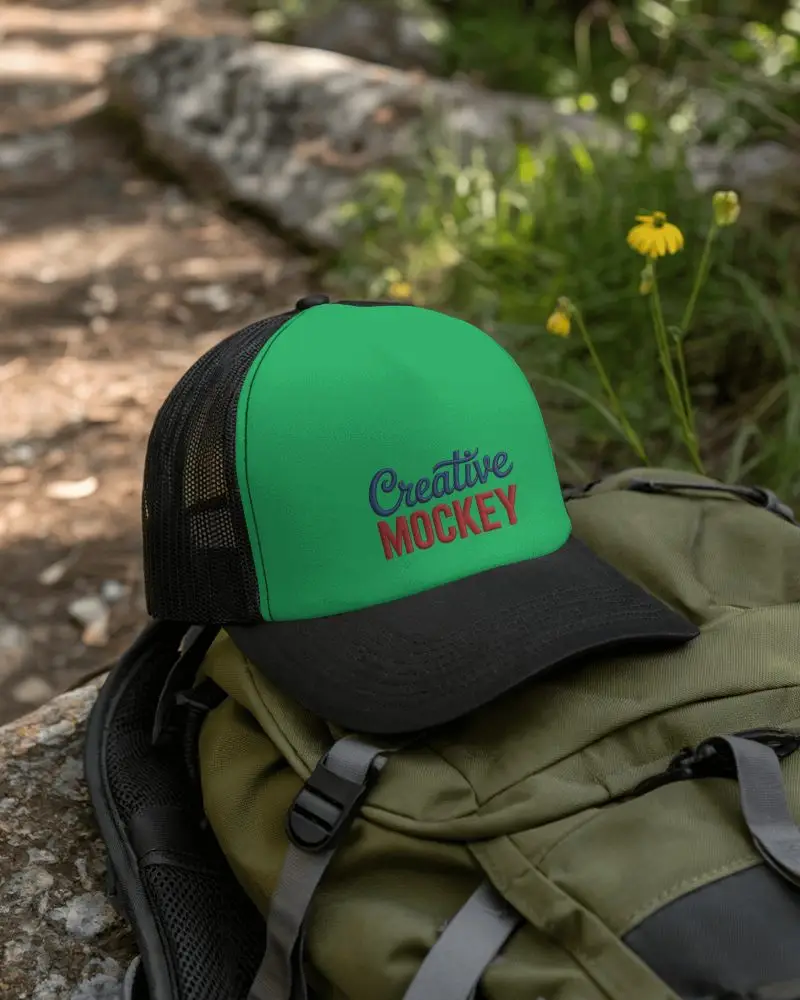 Outdoor Ready Mesh Truker Hat Mockup Display For Branding And Personalized Style Showcase