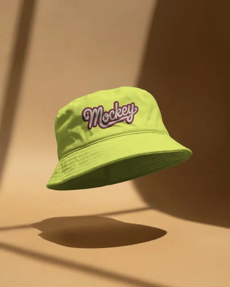 Lightweight Bucket Hat Floating In Studio Perfect For Summer Fashion Accessory Collection