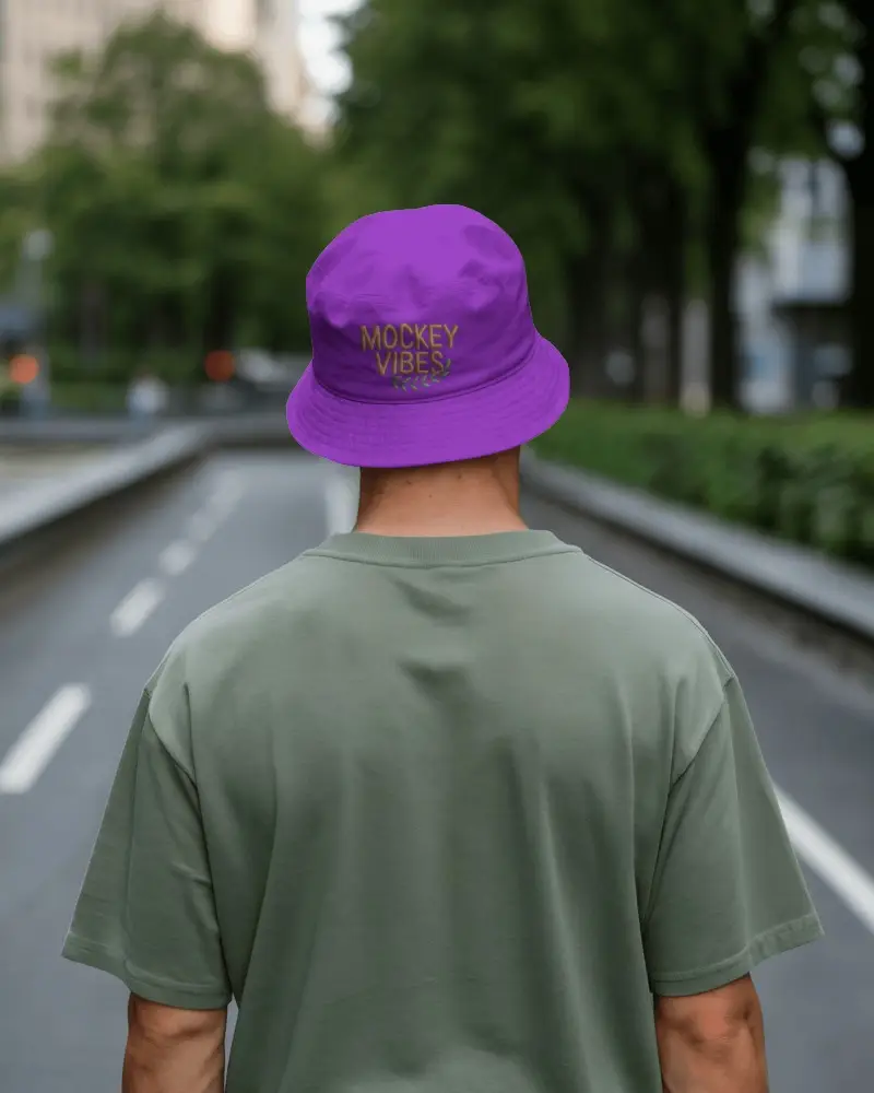 Street Style Bucket Hat Mockup For Custom Logo Design Branded Merchandise Presentations