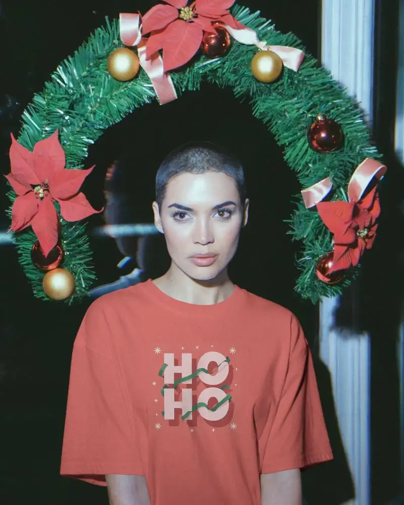 Unique Christmas Mockup Wreath Fashion Accessory Holiday Themed Festive Look Winter Style