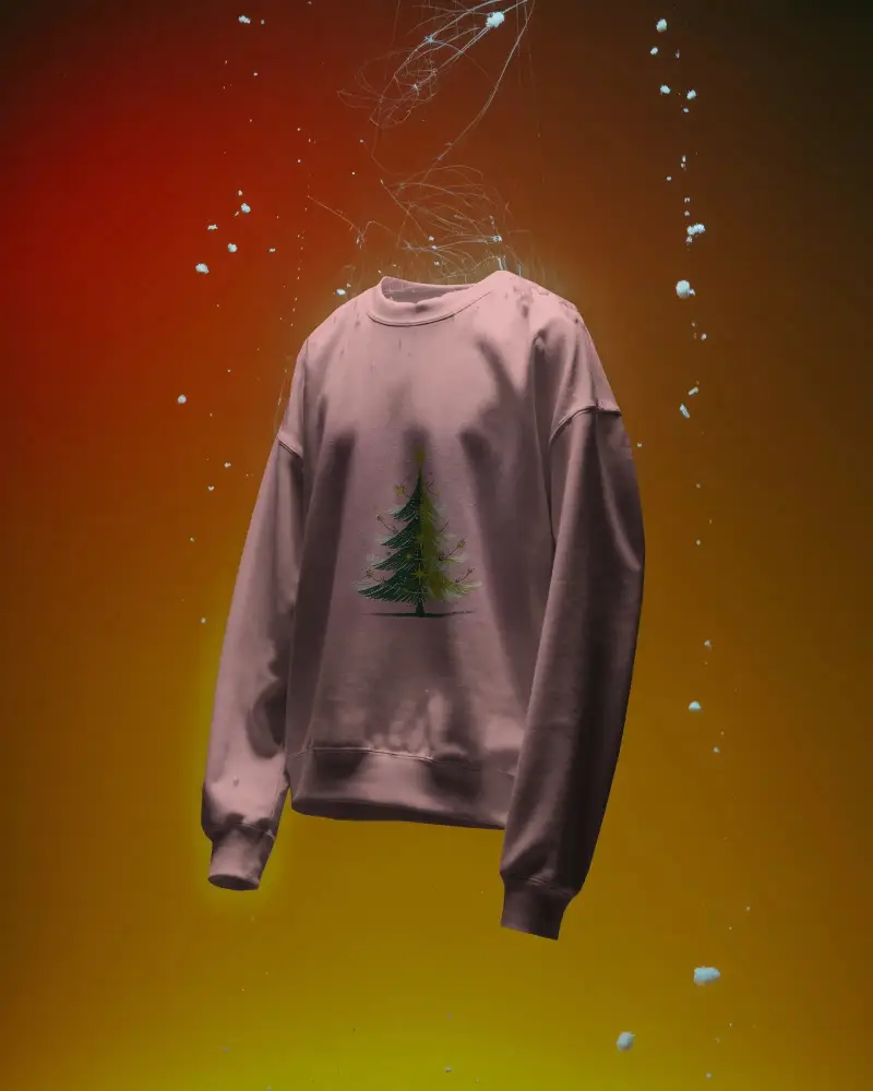 High Quality Premium Cotton Christmas Sweatshirt Mockup For Custom Fashion Brand Design Showcase