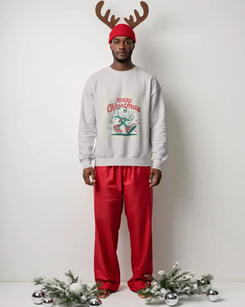 Stylish Minimalist Winter Christmas Sweatshirt Mockup For Creative Christmas Fashion Collections