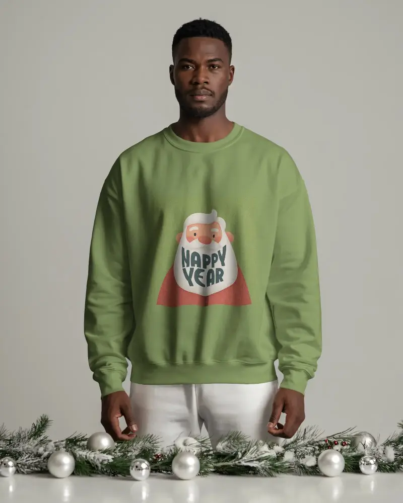 Cozy Casual Christmas Sweatshirt Mockup For Custom Print Designs And Fashion Brand Promotion
