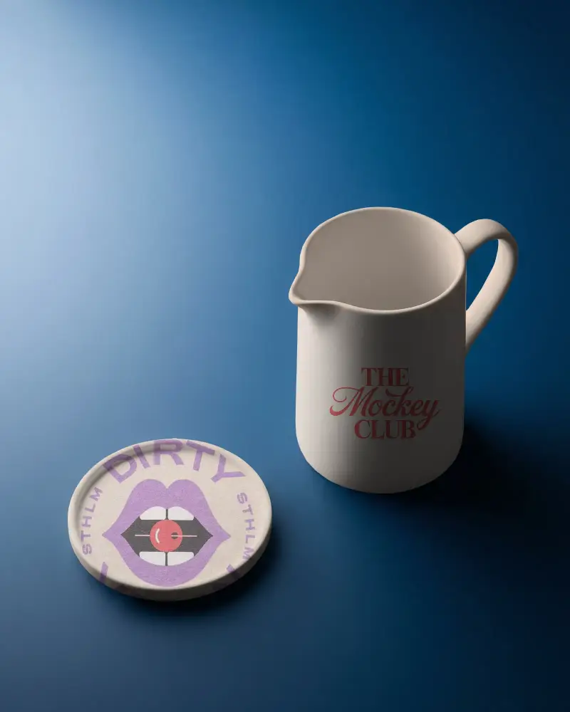 Minimalist Pitcher And Ceramic Coaster Mockup Cleanly For Branding Mockup