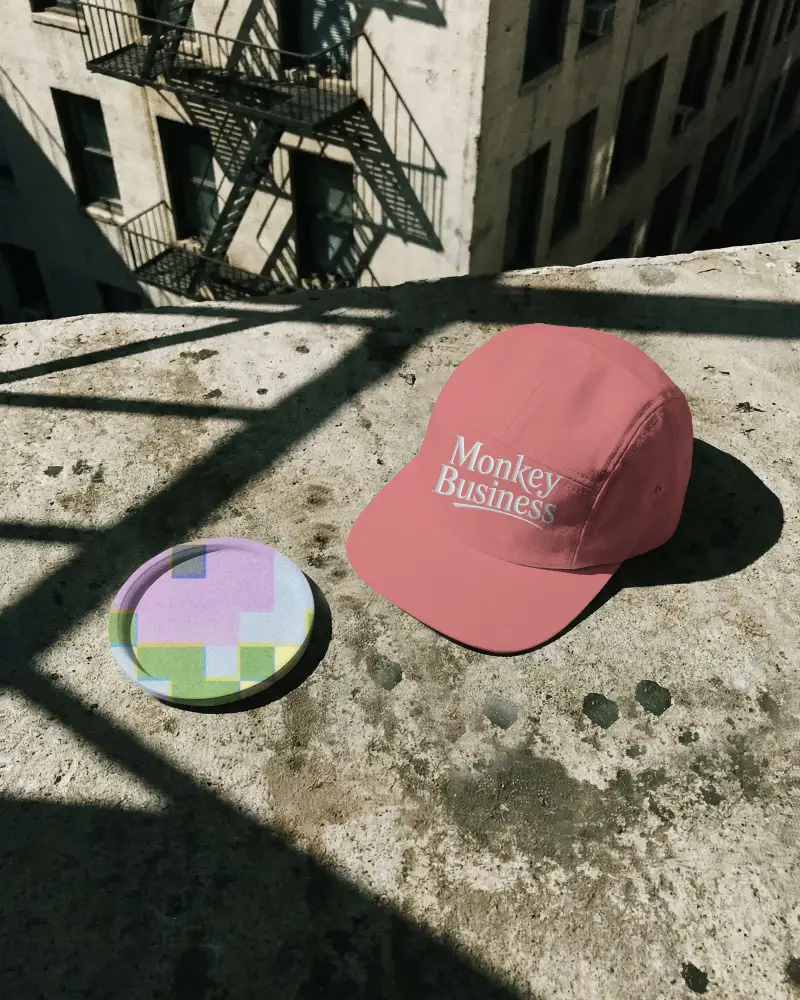 Minimalistic Flat Coaster Mockup Placed On Rough Surface With Natural Light Shadow Effects
