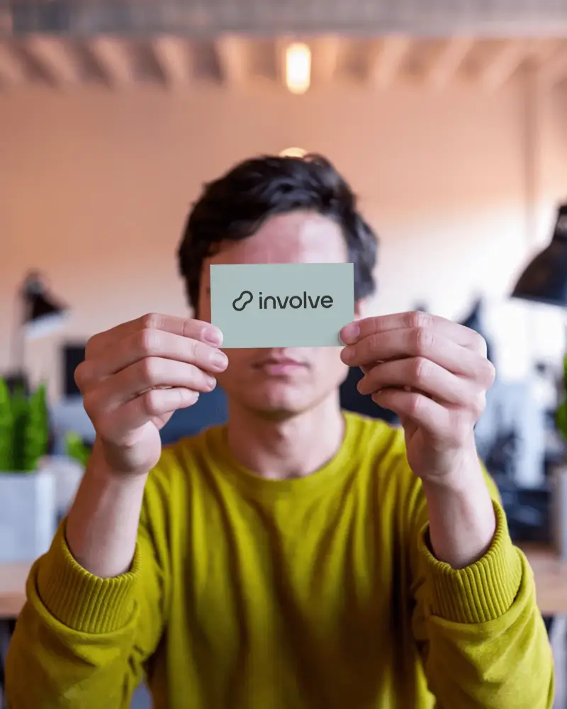 Person Holding Blank Company Business Card Logo Mockup Clear Branding Opportunity Creative Showcase