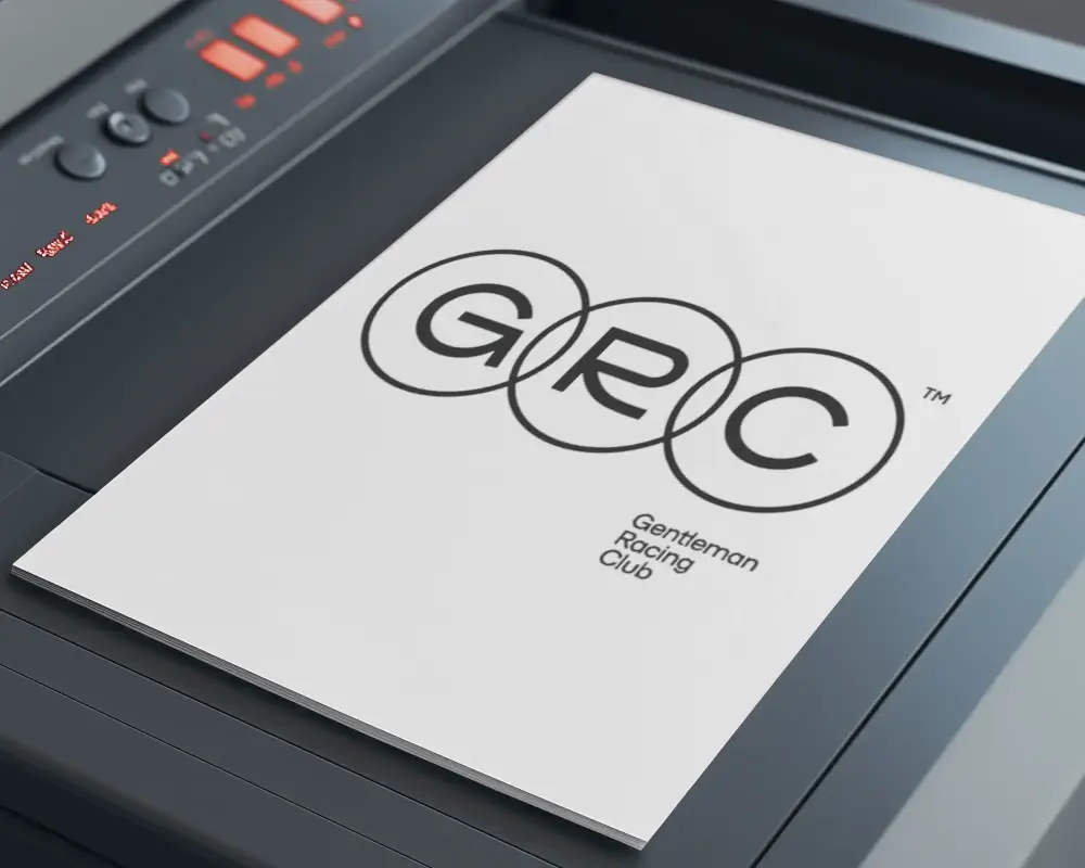 Modern Digital Printer Flyer Logo Mockup Blank Paper For Business Document Printing Services