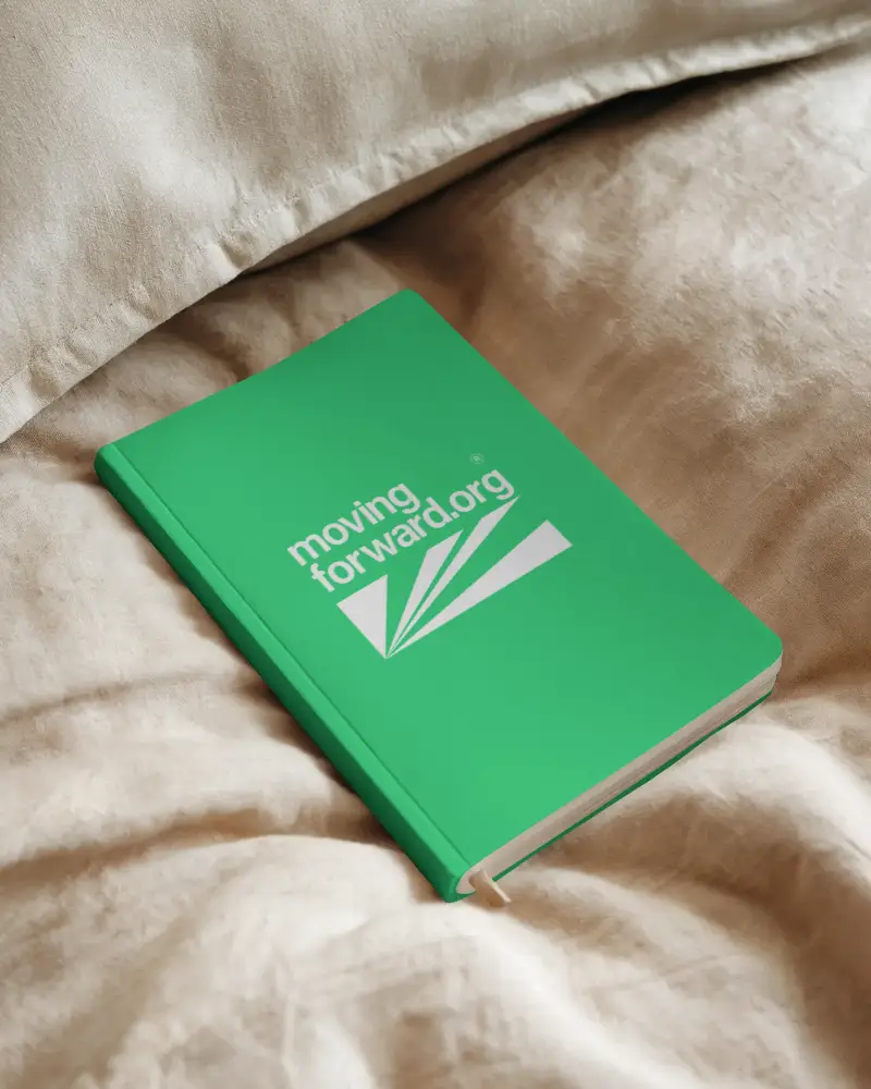 Elegant Blank Cover Notebook Logo Mockup On Wrinkled Fabric To Showcase Minimalist Design Idea