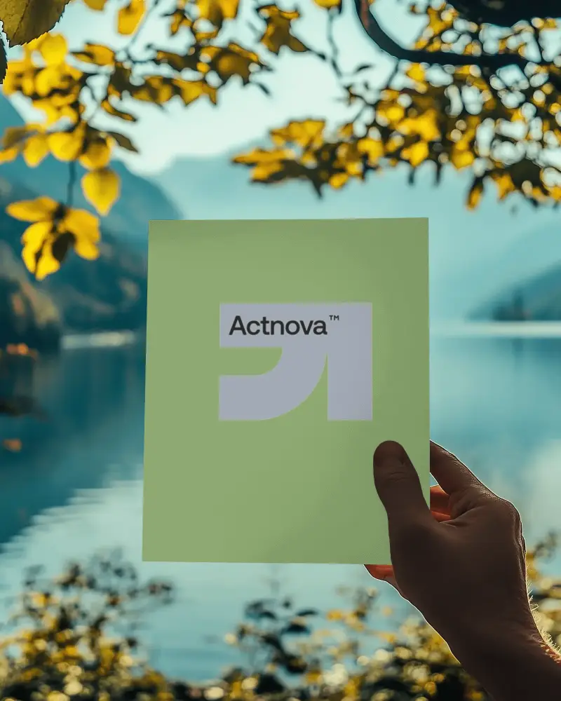 Company Branding Design Flyer Logo Mockup Using Blank Paper In Natural Outdoor Setting