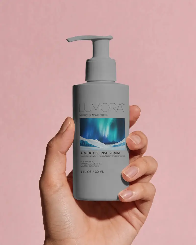 Luxury Skin Care Cosmetics Pump Bottle Mockup For Branding And Packaging Design Presentation