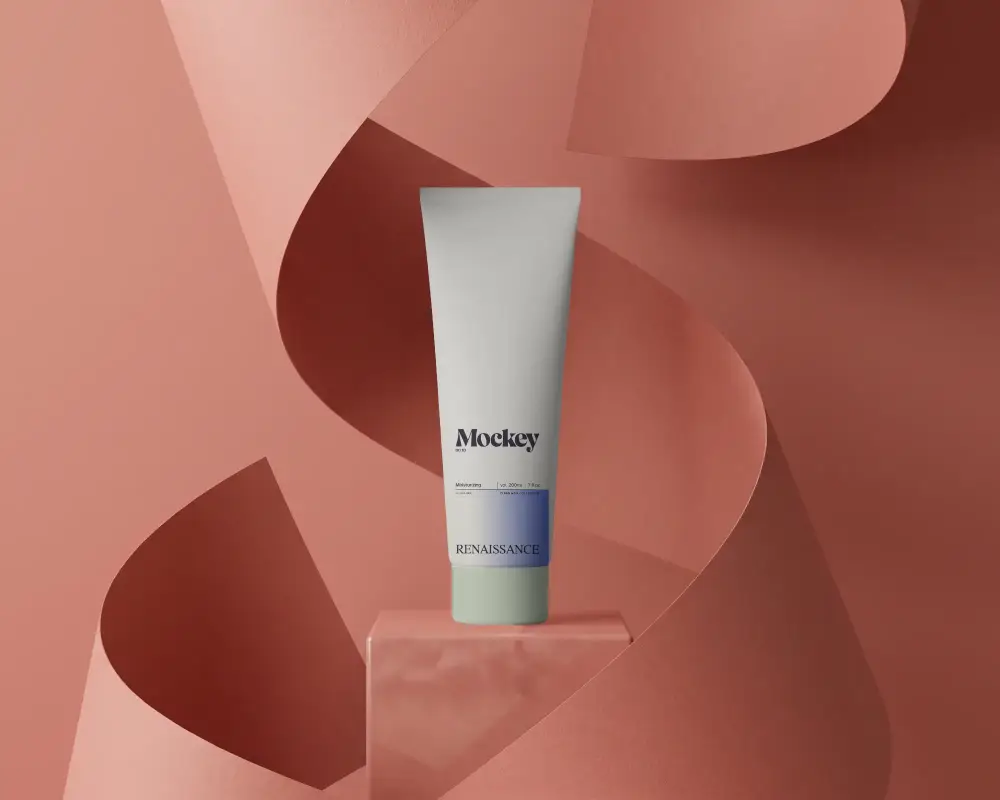 Premium Cosmetic Tube Mockup For Skin Care Branding And Packaging Design Showcase
