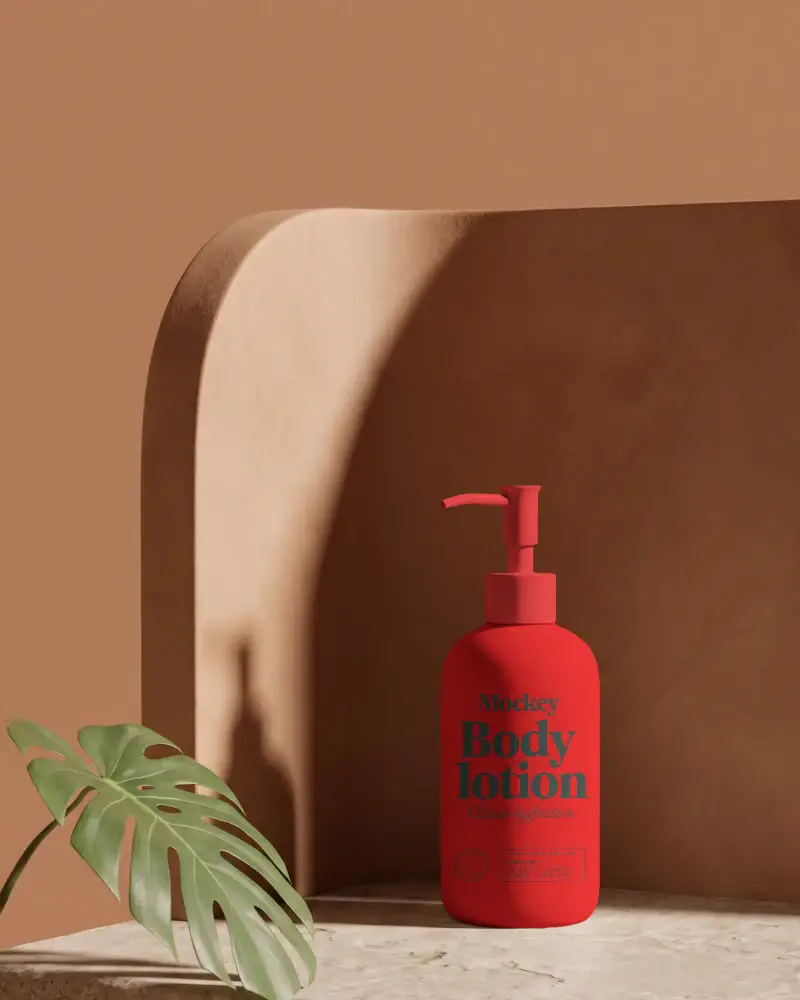 Elegant Minimalist Cosmetic Pump Bottle Mockup For Beauty And Skincare Products