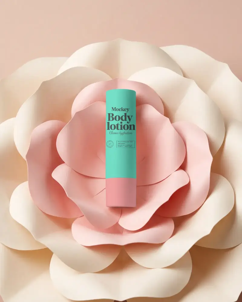 Natural Floral Inspired Cosmetic Packaging Mockup Creative Beauty Product Design
