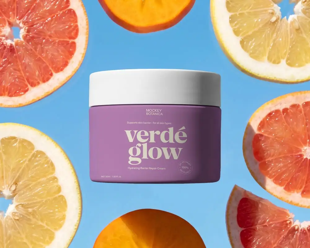 Sleek Cosmetic Jar Mockup Template For Vitamin Enriched Face Cream Product Display