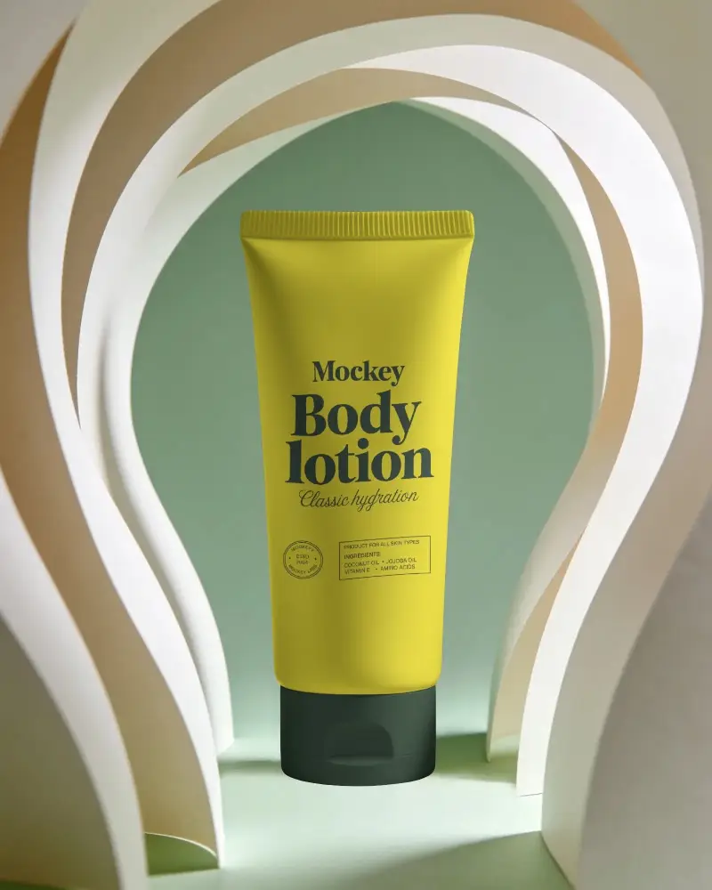 Sleek Cosmetic Tube Mockup With Creative Arch Backdrop For Beauty And Skincare Brands