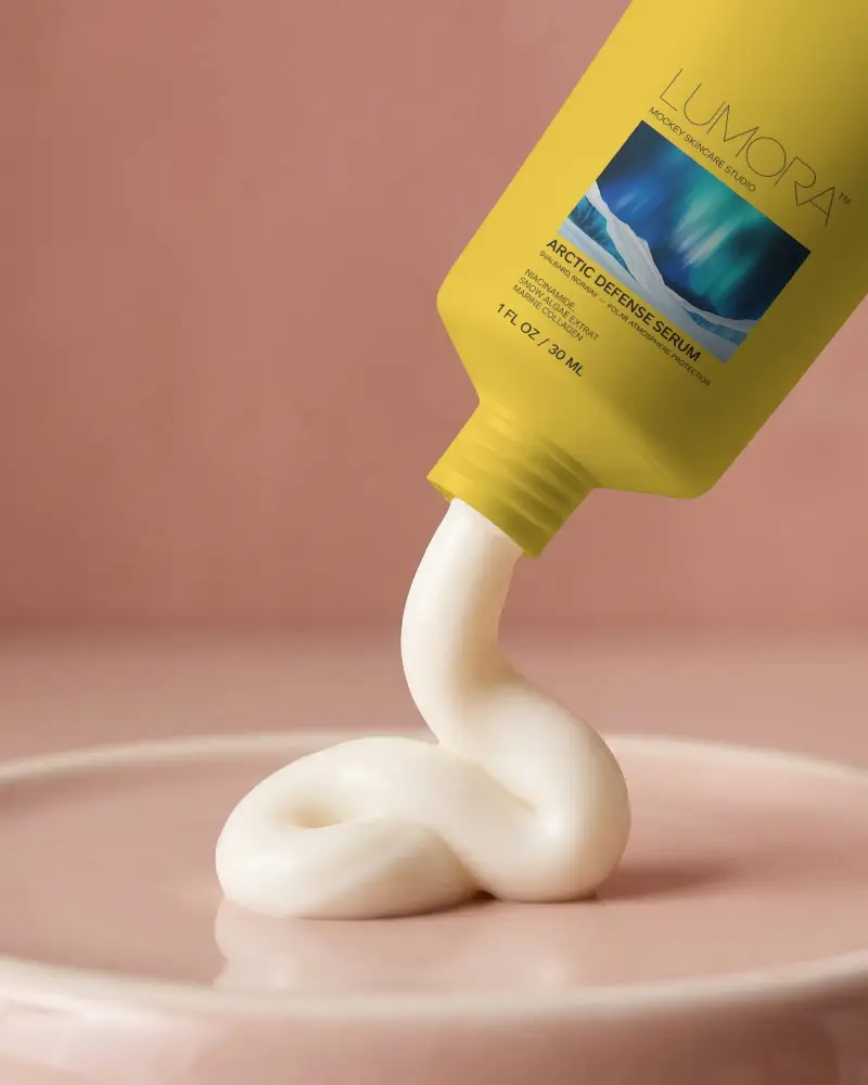 Smooth Creamy Texture Cosmetic Tube Mockup For Skincare Product Display And Marketing