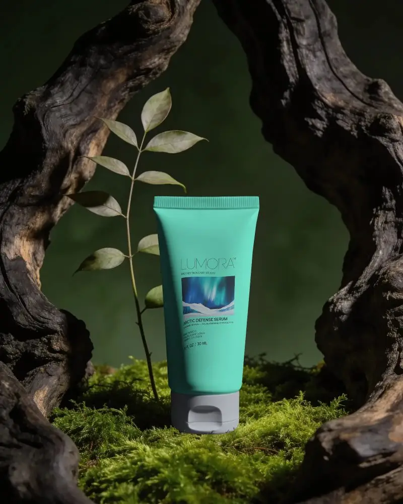 Cosmetic Packaging Tube Mockup With Green Leaf Nature Inspired Skin Care Design