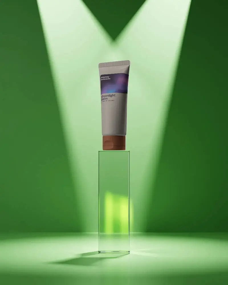 Sleek Cosmetic Tube Mockup For Skincare Packaging And Beauty Product Presentation