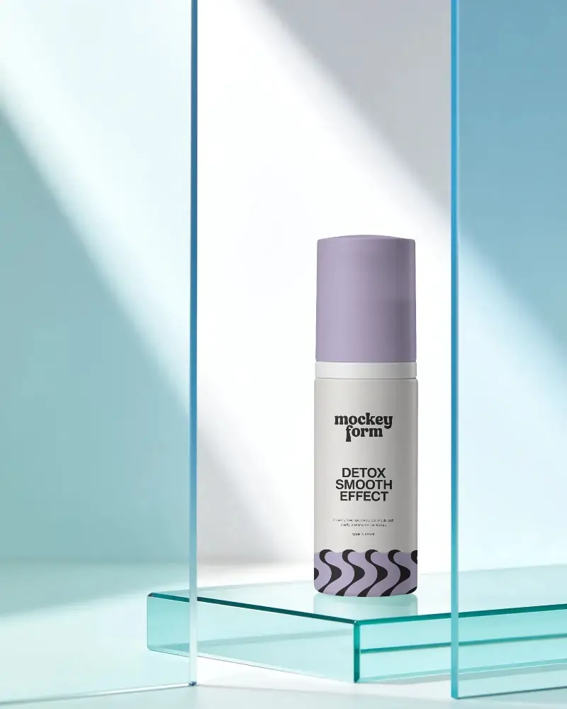 Premium Beauty Bottle Mockup With Clear Glass Stands For Product Presentation And Branding