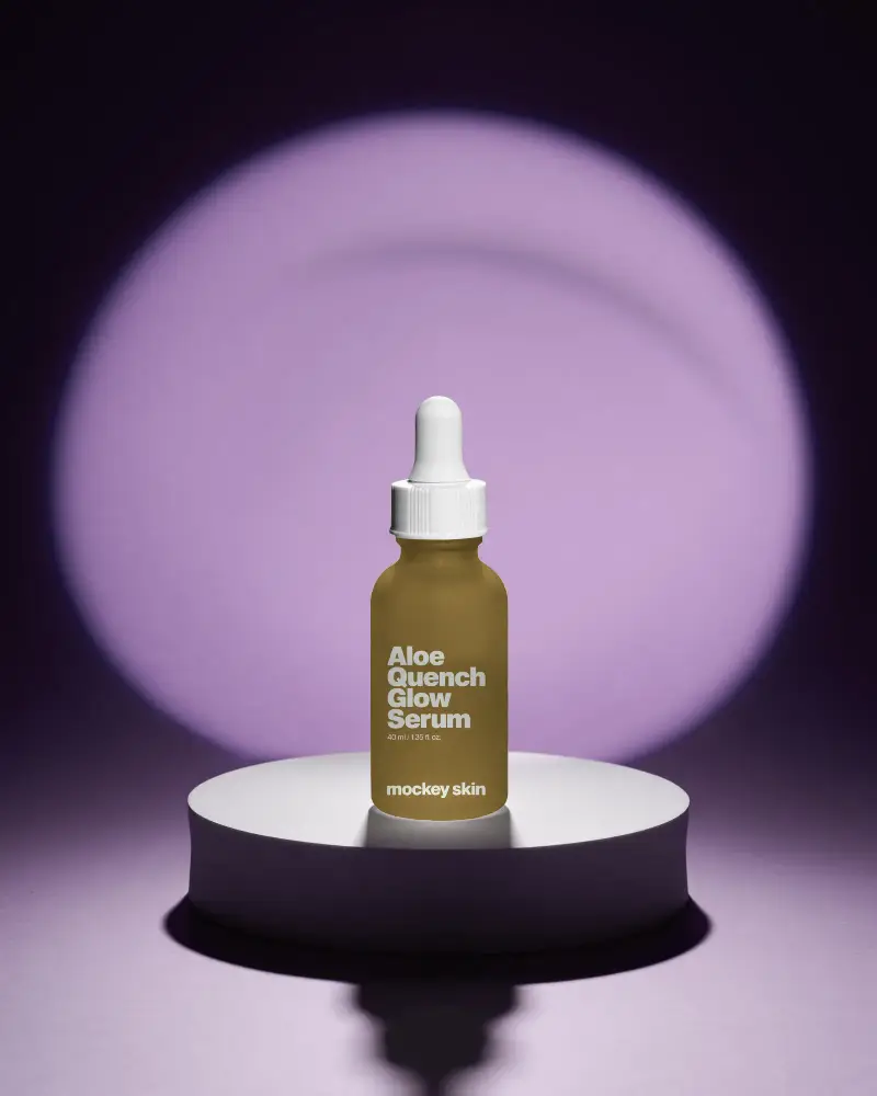 Luxury Cosmetic Dropper Bottle Skincare Serum Packaging Mockup Display Stand
