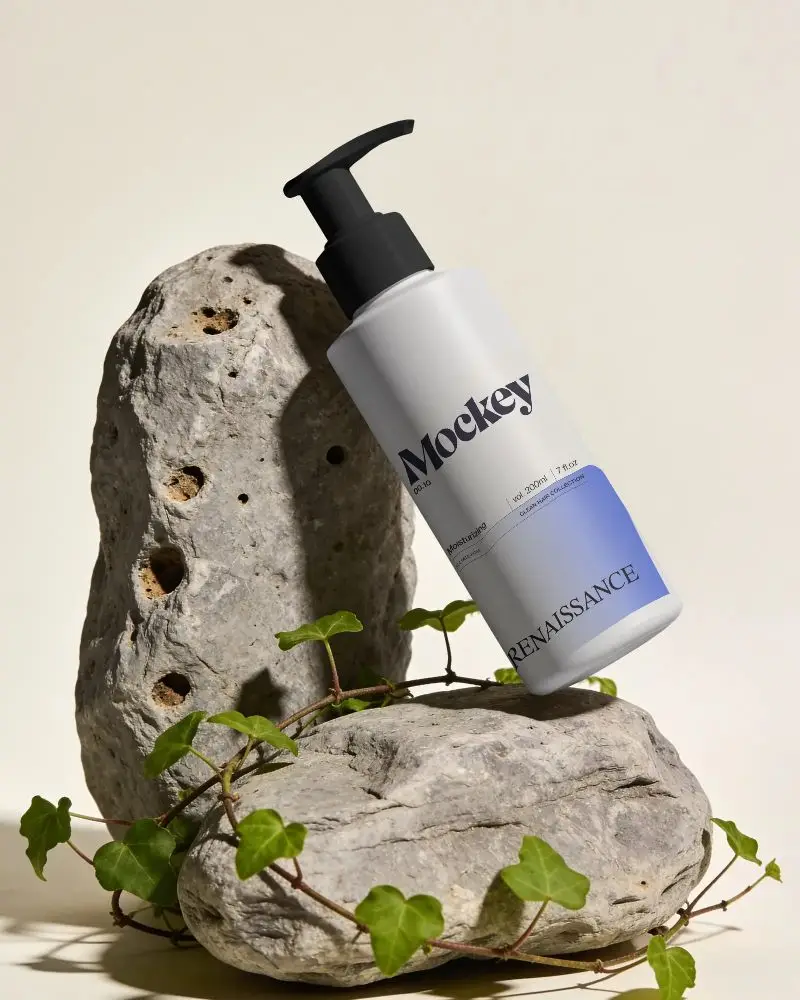 Modern Cosmetic Bottle Mockup Showcasing Organic Beauty Product Packaging Ideas