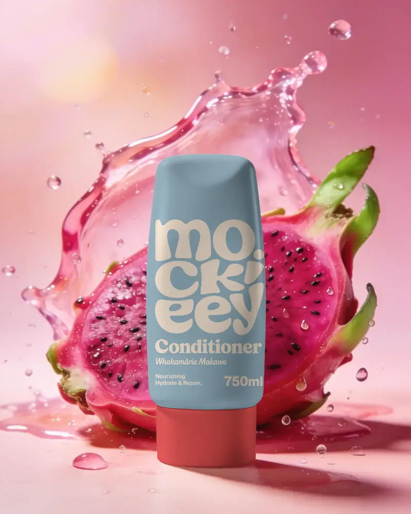 Clean Beauty Cosmetic Mockup With Juice Splash And Natural Fruit Background