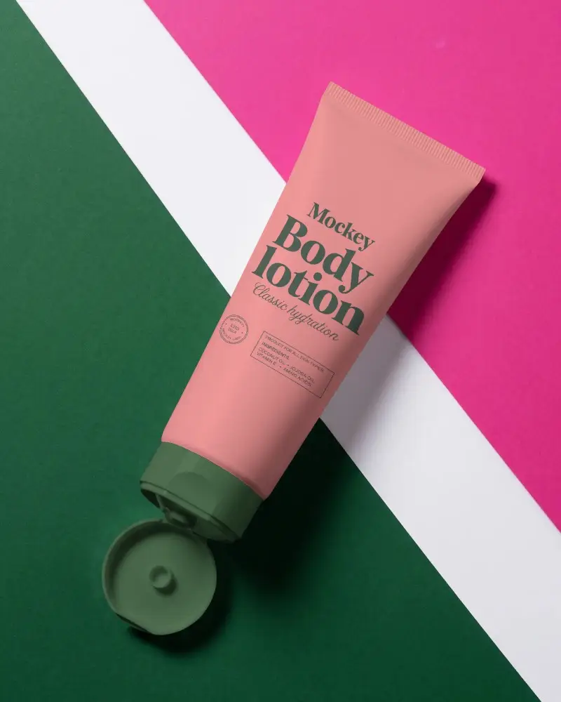 Premium Cosmetic Tube Mockup Ideal For Skincare Cream Lotion Packaging Design Presentations
