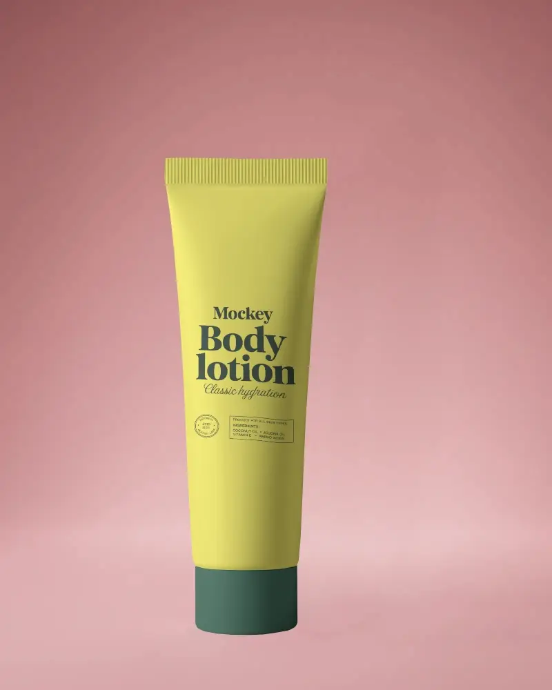 Customizable Cosmetic Tube Mockup For Skin Care Product Packaging Design Presentation