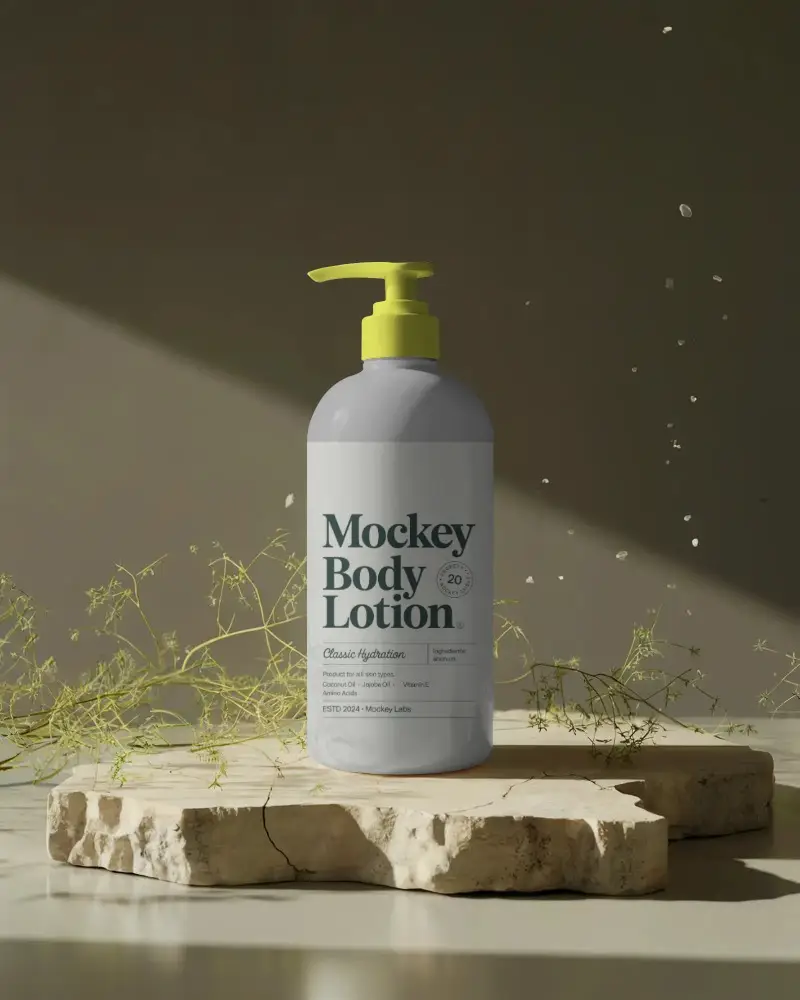 Elegant Cosmetic Pump Bottle Mockup For Organic Liquid Soap Or Lotion Display