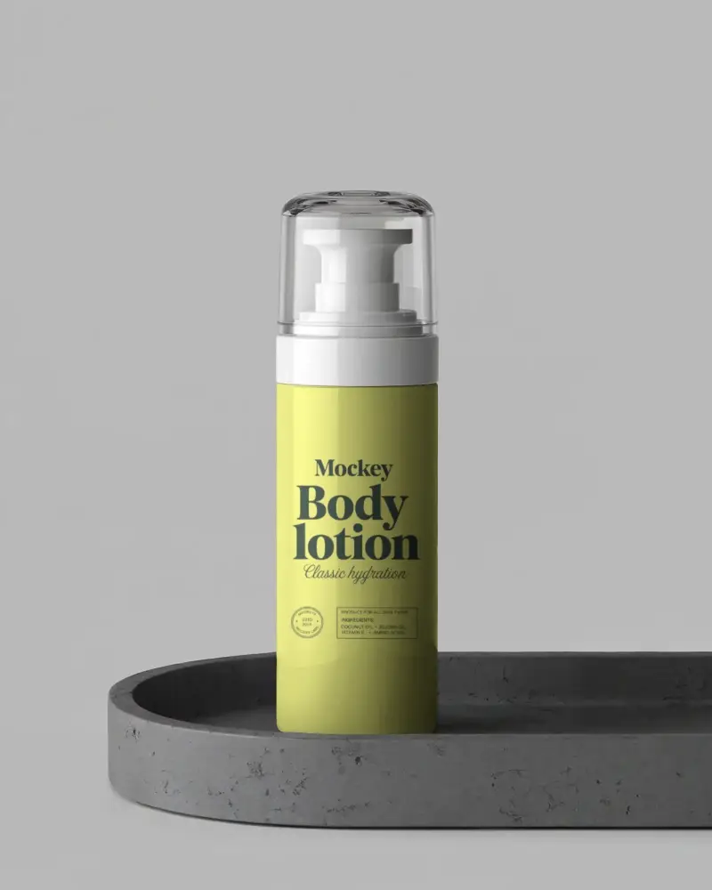 Sleek Foaming Pump Bottle Cosmetic Mockup For Skincare Product Packaging Design