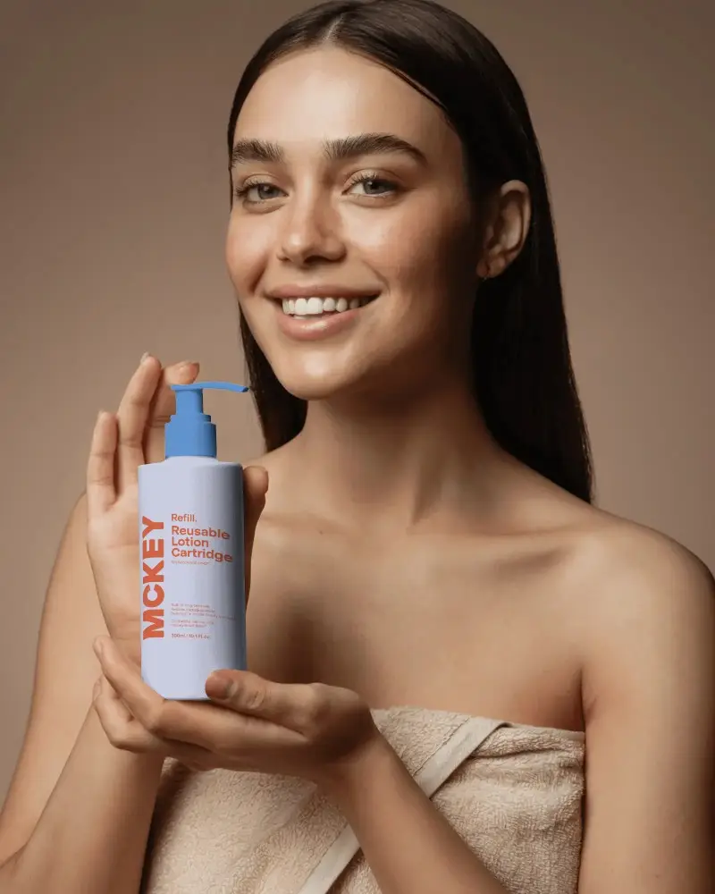 Natural Skin Care Pump Bottle Mockup For Cosmetic Product Display