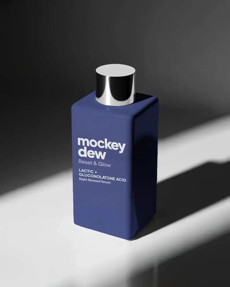 Premium Cosmetic Bottle Mockup For Skin Care Liquid Packaging Branding Presentation