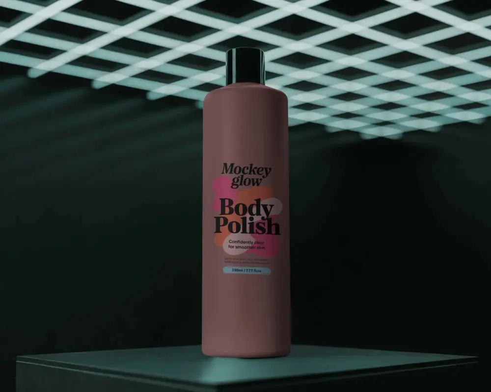 Modern Minimalistic Cosmetic Bottle Mockup For Skincare Or Beauty Product Presentation