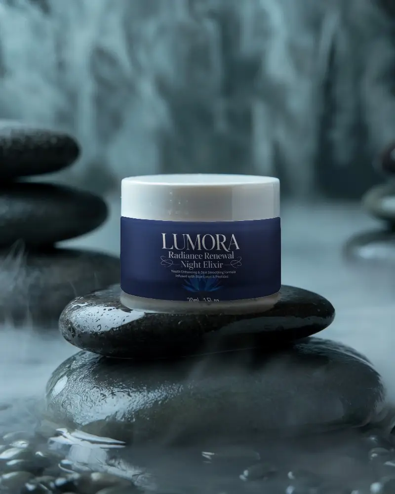 Luxury Skincare Jar Mockup On Minimalist Stone Surface For Branding Promotion