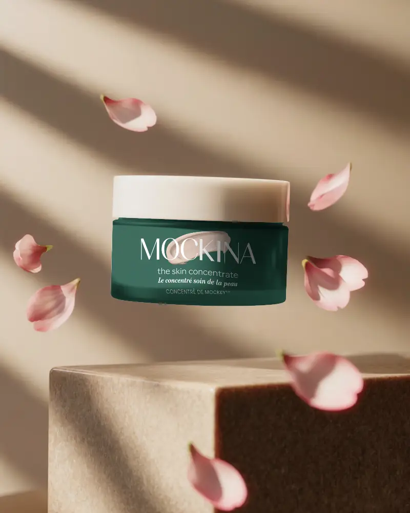 Elegant Cosmetic Skincare Jar Mockup With Soft Petal Elements For Presentation