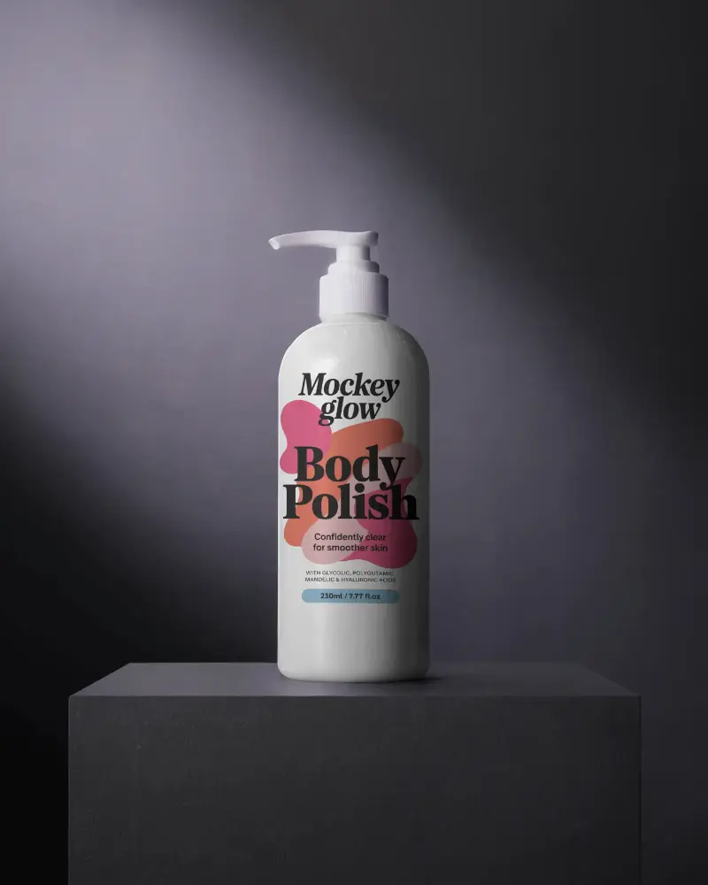 Luxury Cosmetic Pump Bottle Mockup On Minimalistic Surface For Beauty Products