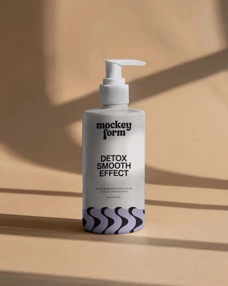 Sleek Cosmetic Pump Bottle Mockup For Liquid Soap Or Moisturizing Body Cream Packaging