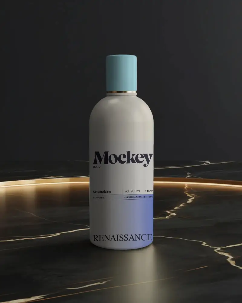 Luxury Cosmetic Bottle Mockup On Marble Surface For Branding And Packaging Design