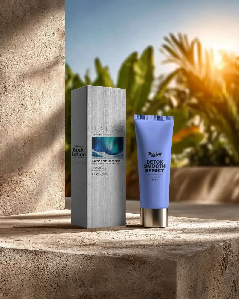 Premium Cosmetic Tube And Box Mockup For Branding And Product Presentation