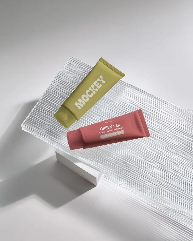 Modern Cosmetic Tube Mockup With Realistic Shadows For Product Showcase