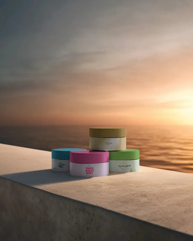 Premium Cosmetic Container Mockup For Skincare Product Packaging Presentation