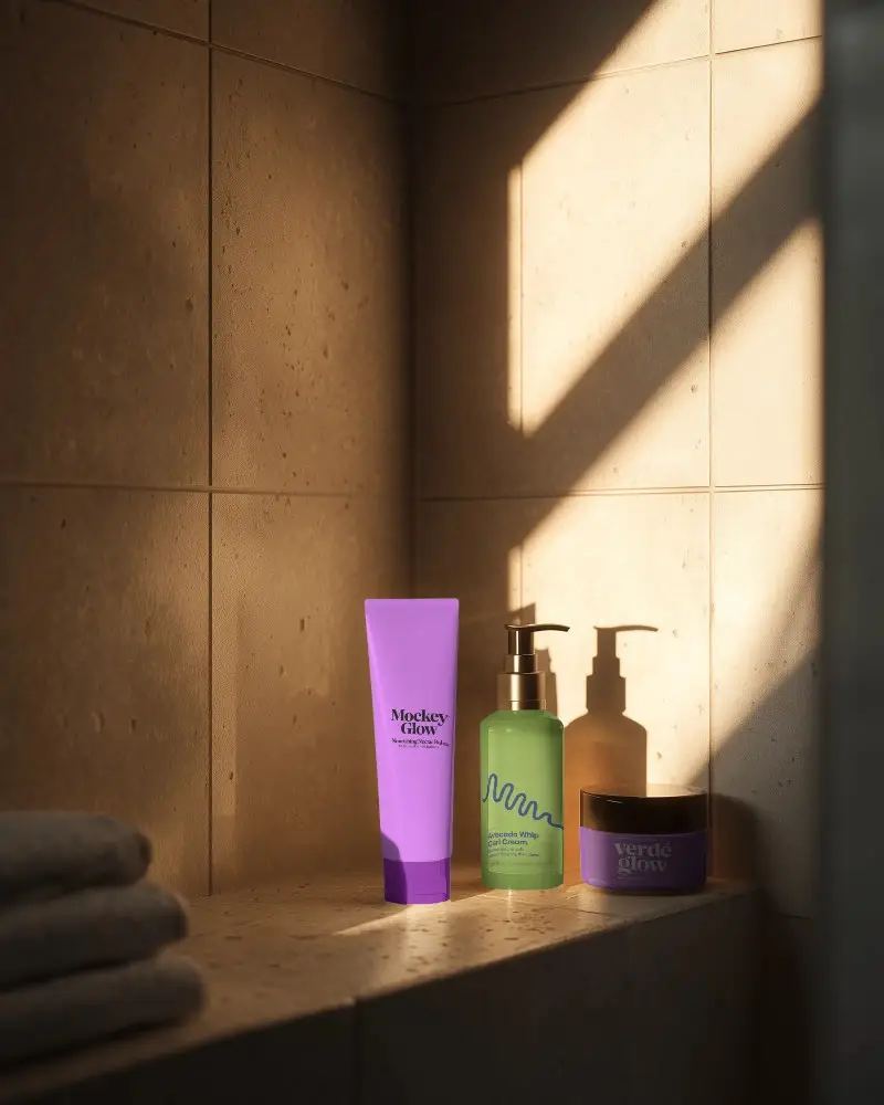 Realistic Cosmetic Mockup For Luxury Skincare Cream Lotion Bottle Design