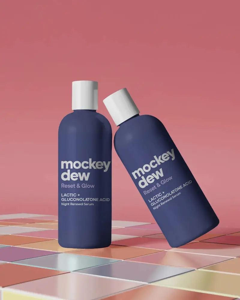 Sleek Minimalist Cosmetic Bottle Mockup For Beauty Brand Packaging Presentation